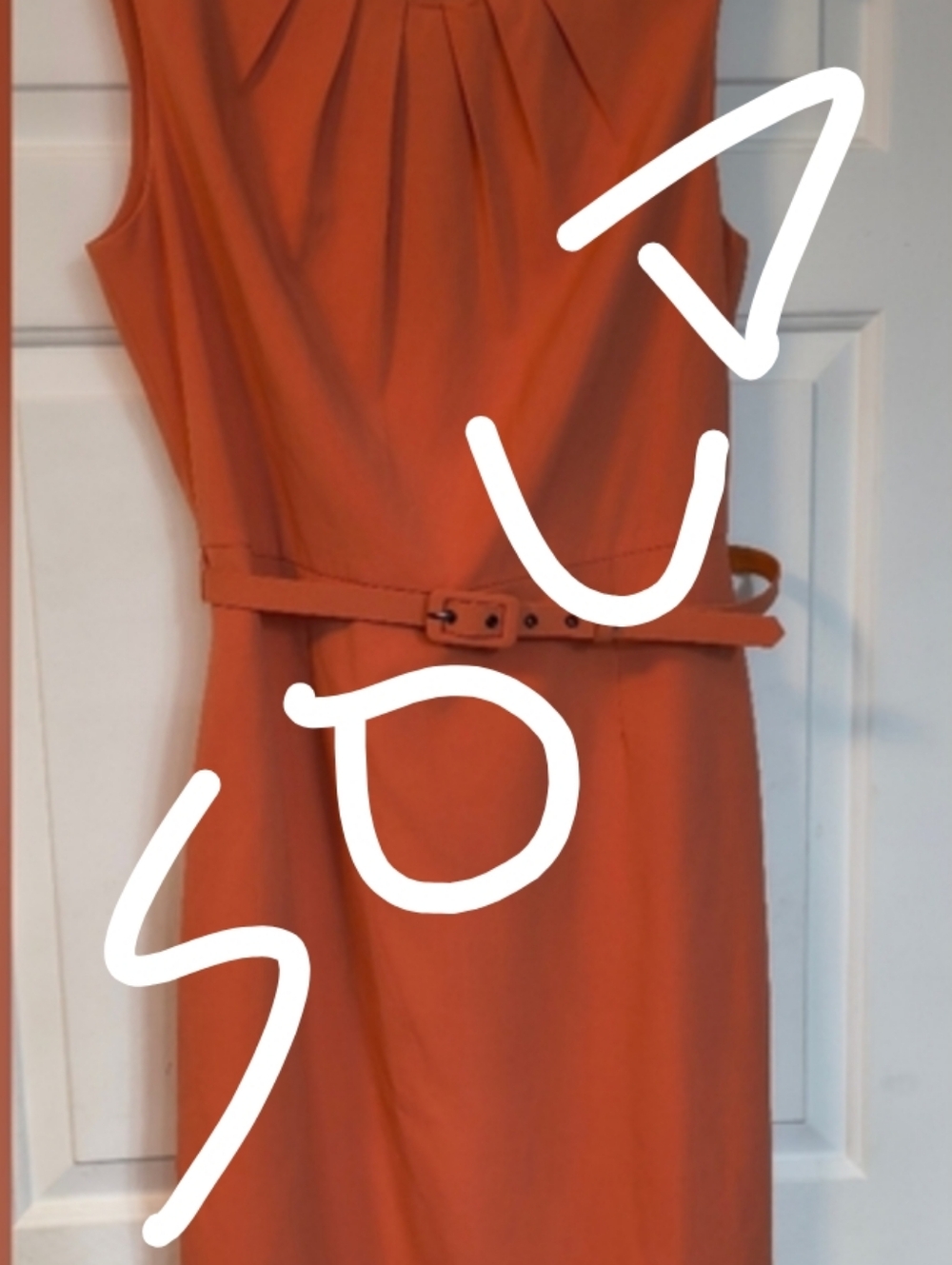 Nine West Sleeveless Midi Dress with Belt Coral Size 10